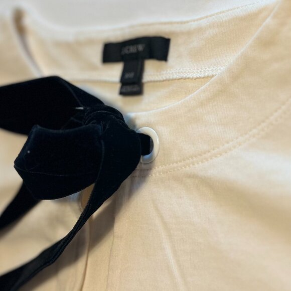 J. CREW LS KNIT TOP WITH BLACK VELVET BOW, XXS - Picture 4 of 7